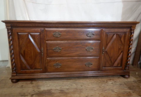 Ethan Allen Royal Charter Oak Barley Twist Jacobean Dresser Chest of Drawers Cover