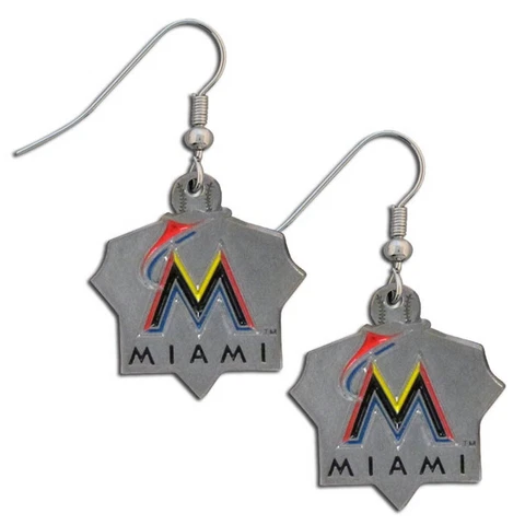 Miami Marlins Dangle Earrings Licensed MLB Baseball Jewelry Cover