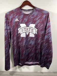 Adidas Mississippi State Climalite Size M Medium Long Sleeve Shirt Moisture Wick - Picture 1 of 8