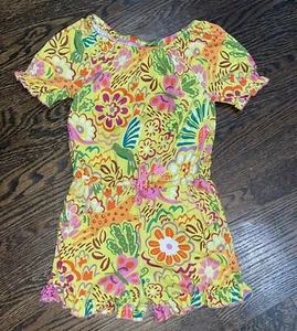 Girls Mini Boden Floral Tropical Animals Shorts Romper Outfit 6-7 Years EUC - Picture 1 of 5