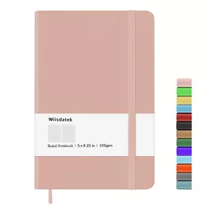 Cuaderno diario forrado 100 gsm papel grueso tapa dura rosa - Imagen 1 de 7