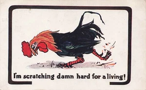 Early I'M SCRATCHING DAMM HARD FOR A LIVING Humour Postcard - Picture 1 of 1