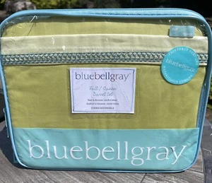 NEW Green/ Yellow Bluebellgray CORRIE reversible SOLID F/Q Duvet Set  & 2 Shams - Picture 1 of 11