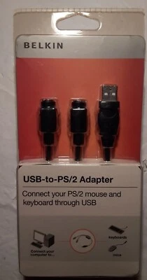 Belkin USB to PS/2 Adapter Connects PS/2 Mouse & Keyboard through USB - Image 1 of 4