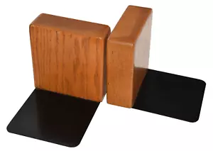 Vtg Set Smokador Mid Century Modern Wooden Block Book Ends Bookends - Picture 1 of 8
