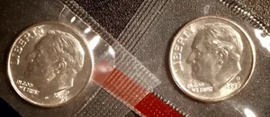 1995 P & D Roosevelt Dimes in Mint Cello Atemberaubende Münzen Stempelglanz #A170 - Bild 1 von 2