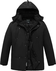 Soularge Herren Big and Tall Wintermantel Kapuze Warm Puffer Jacke - Bild 1 von 31