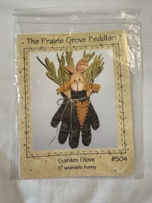 Garden Glove 5" rabbit  primitive doll toy  decor  pattern - Image 1 of 2