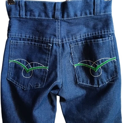 JEANS VINTAGE AÑOS 80 NIÑAS 21x19 7 BOLSILLO DISCOTECA BORDADO DENIM SEARS RECTOS Foto 1 de 4