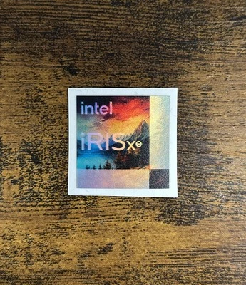 1x Intel Iris Xe Graphics Holographic Desktop / Laptop sticker label (NEW) - Image 1 of 2