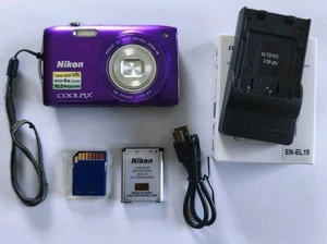 Nikon Coolpix S3300 Lila Kompaktkamera 16MP 6x Zoom Kompakt Lila - Bild 1 von 4