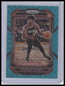 2022-23 Panini Prizm Monopoly #74 Shaedon Sharpe Teal Wave - Picture 1 of 2