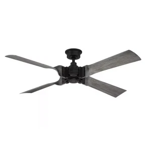 Hampton Bay Fortra 56” Matte Black Indoor Ceiling Fan with Remote Control AK272- - Picture 1 of 7