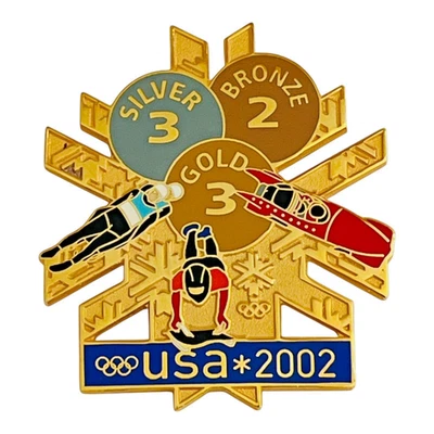 2002 USA Olympics Bobsled Skeleton Team Pin Limited Edition Salt Lake City - Image 1 of 4