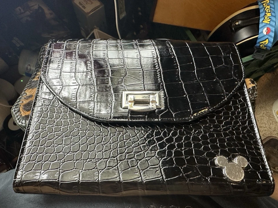 Disney Parks Black Mickey Alligator Embossed Tablet Ipad or Small Document Case - Image 1 of 1