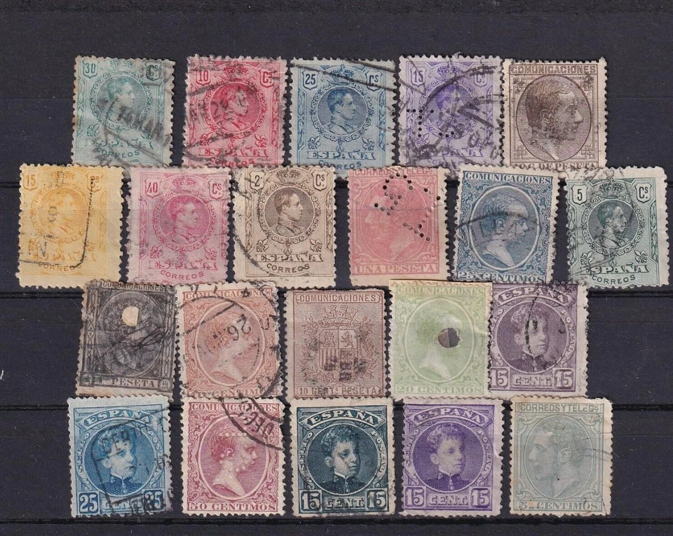 SA19i Spain 1870's - 1910's selection of used stamps. - Image 1 of 1