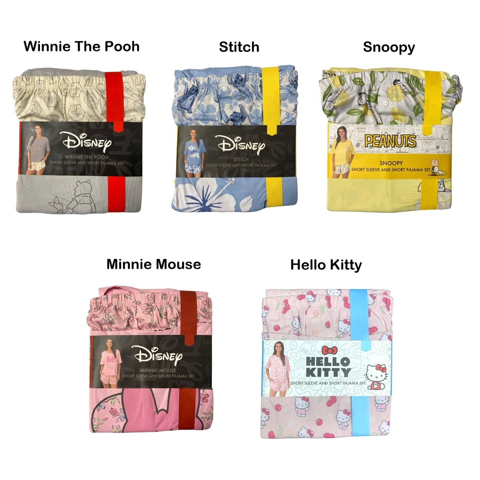 Character Womens Lightweight 2-Piece Short Sleeve and Short Pajama Set - Image 1 of 1