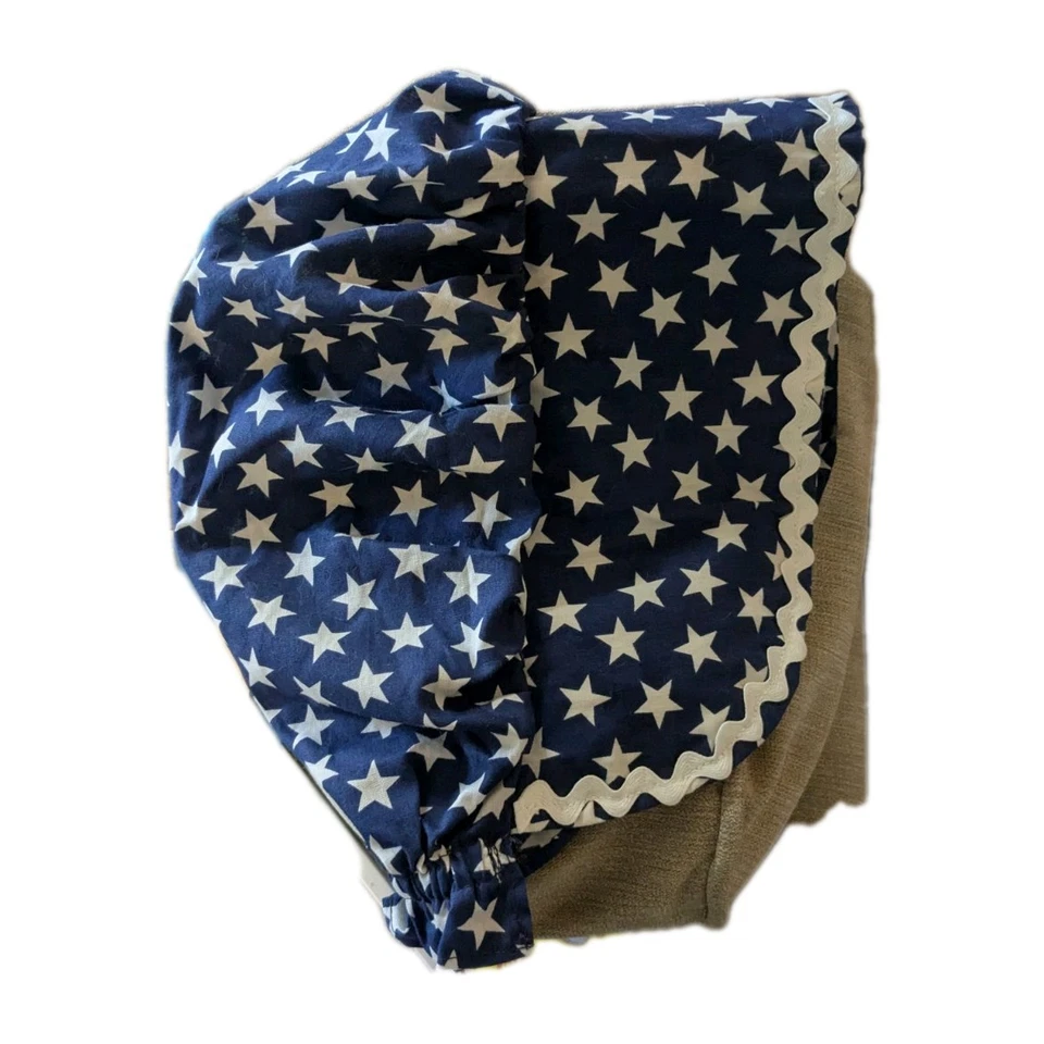 Handmade Pioneer Bonnet Adult Country Pilgrim Prairie Costume Blue Floral - Image 1 of 4