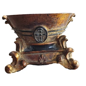 Vintage Cross Candle Holder Small 3" Old Brass Look Adult's Collectible MCM Holy - Picture 1 of 8