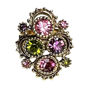 ANILLO LUCES AUSTRALIANAS Sarah Coventry vintage años 70 tono dorado - ajustable - Imagen 1 de 7