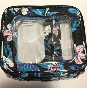Juego de contenedores de almacenamiento Lug Bento Box 3 piezas blanco/rosa flores/negro - Imagen 1 de 9