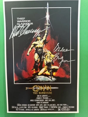 Póster de película autografiado firmado por Conan el Bárbaro (2 autos) certificado de autenticidad - Envío gratuito Foto 1 de 3
