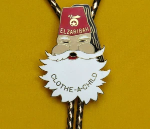 VTG 1980s EL ZARIBAH MASONIC BOLO TIE CLOTHE A CHILD PHOENIX, AZ SHRINER 33" - Picture 1 of 16