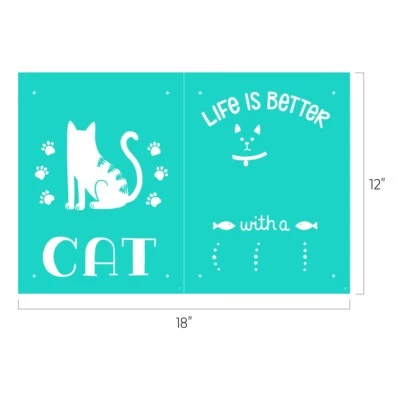 Life Is Better With a Cat Chalk Couture Transfer - 12" x 18" NUEVO Foto 1 de 2