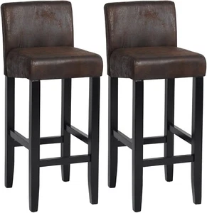 2x Barhocker Bistrohocke Barstühle mit Lehne Hocker Massivholz Schwarz 01sz-2 - Bild 1 von 8