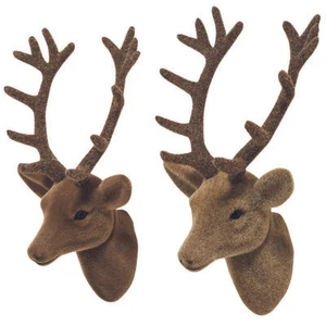 2 Stk Hirschkopf Wanddeko Wandskulptur Wand-Objekt Hirsch Kopf Landhaus Jäger - Bild 1 von 1