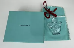 Tiffany & Co Kristall Weihnachtsschmuck Schneemann Süßigkeitenstock Band seltene Box Tasche - Bild 1 von 4