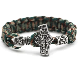 Brazalete de 8 pulgadas para hombre nórdico nórdico nórdico vikingo Thors Mjolnir - Imagen 1 de 4