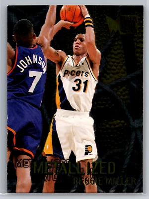 Reggie Miller 1996-97 Fleer Metal Metallized #129 Indiana Pacers - Image 1 of 2