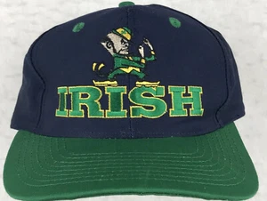 vintage 90s UNIVERSITY OF NOTRE DAME FIGTING IRISH SNAPBACK HAT football hip hop - Picture 1 of 6