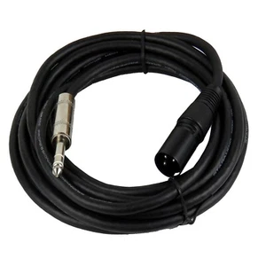 Cable de altavoz PA DJ 15 FT XLR 3 pines macho a 6,35 mm 1/4" estéreo mono blindado - Imagen 1 de 12
