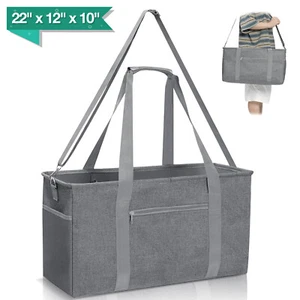 2PCS Large Reusable Grocery Bags Foldable Heavy Duty Shopping Bags Grocery  - Picture 1 of 12