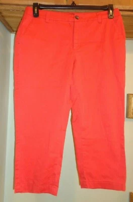 PANTALONES CAPRI MERONA ROJO FIT 1 ALGODÓN ELÁSTICO RECORTADOS NUEVOS TALLA 12 Foto 1 de 4