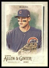 2020 Topps Allen and Ginter Base #86 Anthony Rizzo - Chicago Cubs