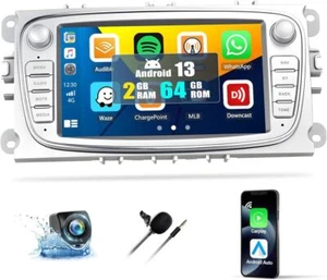 Autoradio Android 13 Carplay GPS Navi WIFI RDS Für Ford Focus MK2 Mondeo C S Max - Bild 1 von 12