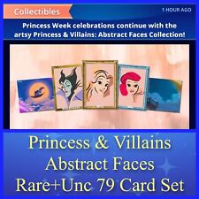 ABSTRACT FACES PRINCESS & VILLAINS-RARE+UNCMN 79 CARD SET-TOPPS DISNEY COLLECT
