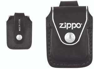 Nueva Bolsa de Cuero Negro ZIPPO con Bucle Genuino AU Stock - Imagen 1 de 4