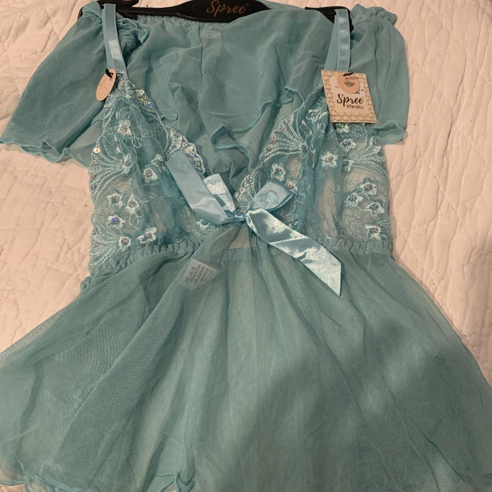 SISSY Spree Intimates Babydoll 2 Piece Black & Red Lingerie Sz Plus 2X NWTS ybt