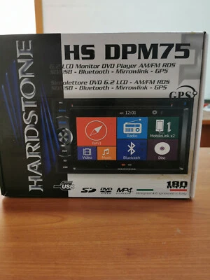 Hardstone HS-DPM75 Sintolettore DVD 2 DIN Touch screen GPS-Bluetooth USB Nuovo - Immagine 1 di 4