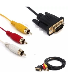5ft VGA Male to 3RCA Male Component Converter Adapter Cable to RCA - Picture 1 of 2
