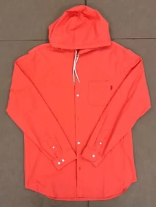 SS15 SUPREME HOODED SEERSUCKER BUTTON UP SHIRT CORAL PEACH SZ XL (#35 - Picture 1 of 3