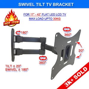 Swivel Tilt 17 24 27 32 37 42 LCD LED Plasma TV Monitor Wall Mount VESA Bracket - Picture 1 of 11