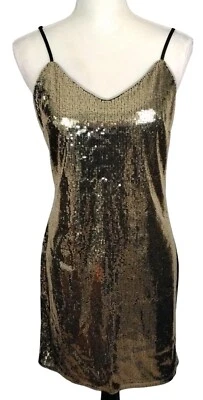 Mini Vestido Grace Karin Para Mujer Lentejuelas Doradas Cóctel Formal Fiesta Cremallera Talla Pequeña Foto 1 de 4