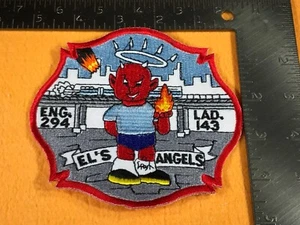 C1-92 NEW YORK FIRE DEPARTMENT PATCH - ENGINE 294 LADDER 143 - EL’S ANGELS - Bild 1 von 2