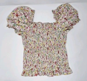 Zara Kids Girls Smocked Puff Sleeve Floral Size 10 - Picture 1 of 7