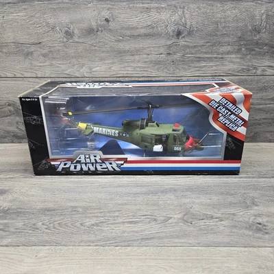 Toy Zone Air Power Huey Hog US Marine Helicopter Die Cast Metal Replica 1:32 - Image 1 of 4